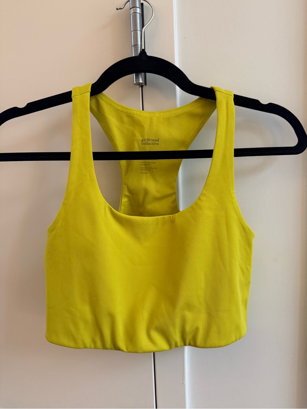 girlfriend collective Bright Yellow Racerback Crop Sports Bra